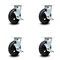 Service Caster 6 Inch Rubber on Steel Caster Set with Roller Bearings and Brake/Swivel Lock SCC SCC-30CS620-RSR-TLB-BSL-4 - alternate 1